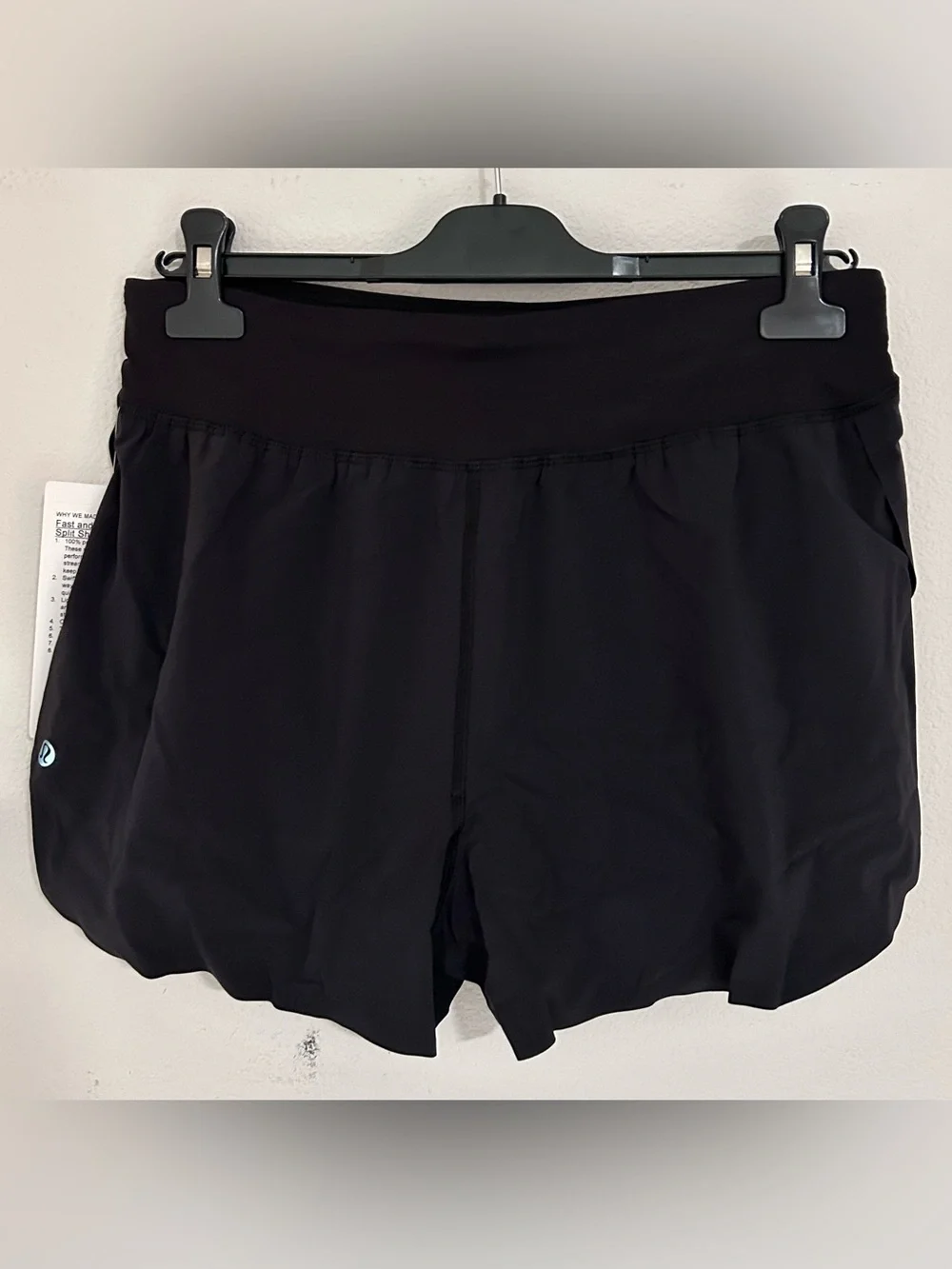 Lululemon Fast and Free HR Classic Fit Reflective Split Short 3” Black M NWT